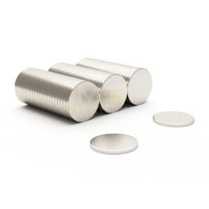 Round Circular Disc Neodymium magnet with dimensions 10mm x 2mm, grade N42 , featuring a nickel-copper-nickel coating and an 1.19KG pull force, commonly used in DIY, crafts, furniture design, fixings, kitchen design, sale display units, scale models, lock mechanisms, science experiments, computing and many more.
