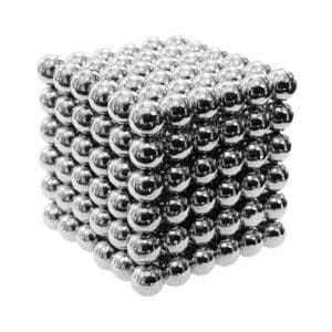 Round sphere Neodymium magnetic balls with dimensions 8mm, featuring a nickel-copper-nickel coating, commonly used in industrial applications that require bearings.