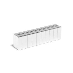 Rectangular Block Neodymium magnet with dimensions 8mm x 3mm x 3mm, grade N42, featuring a nickel-copper-nickel coating and an 0.78kg pull force, commonly used in industrial applications, electronics, and hobby projects.
