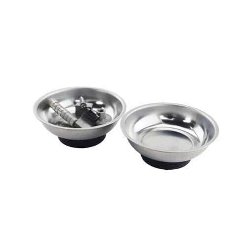 Magnetic stainless steel dish comes with a magnetic centre and is perfect for storing nuts, bolts and other small ferrous items.