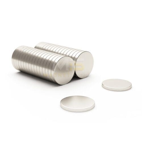Round Circular Disc Neodymium magnet with dimensions 10mm x 3mm, grade N42, featuring a nickel-copper-nickel coating and an 1.96KG pull force, commonly used in DIY, crafts, furniture design, fixings, kitchen design, sale display units, scale models, lock mechanisms, science experiments, computing and many more.