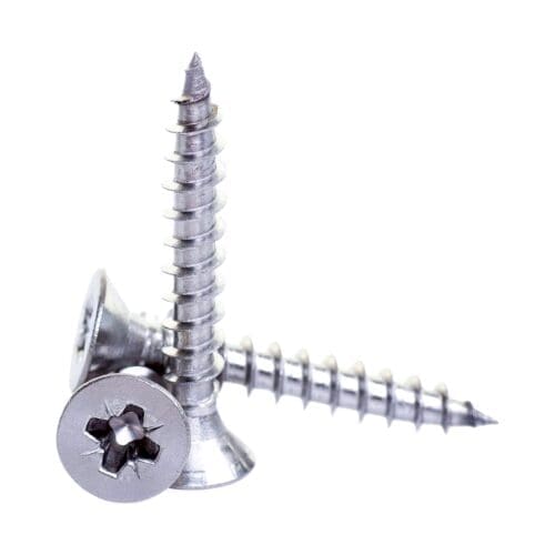 Steel Ponzidriv screws 4mm x 25.5mm (No. 8 x 1″) ideal for screwing into chipboard and most wooden surfaces.