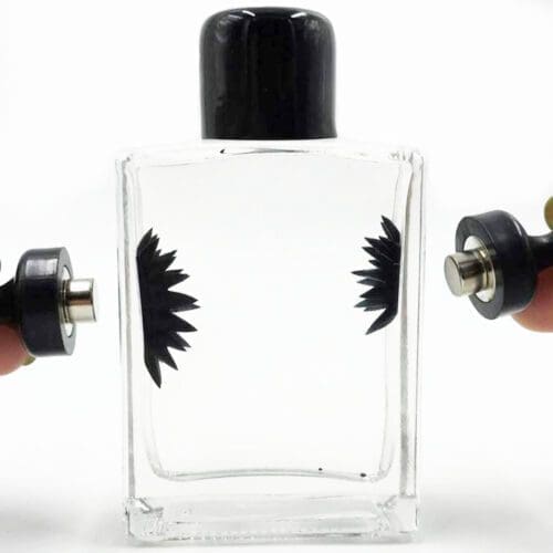 Ferrofluid coated in magnetite. It is commonly used for science and education purposes to give a visual representation of how a magnetic field interacts with ferromagnetic materials. These are also commonly used for cool desk displays, giving office workers the perfect tool to keep their hands busy.