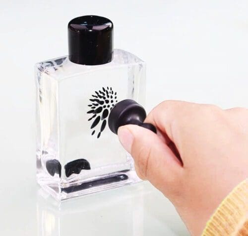 Ferrofluid coated in magnetite. It is commonly used for science and education purposes to give a visual representation of how a magnetic field interacts with ferromagnetic materials. These are also commonly used for cool desk displays, giving office workers the perfect tool to keep their hands busy.