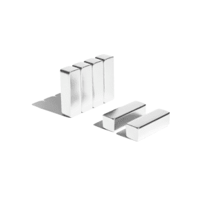 Rectangular Block Neodymium magnet with dimensions 12mm x 4mm x 3.5mm, grade N42, featuring a nickel-copper-nickel coating and an 1.57KG pull force, commonly used in industrial applications, electronics, and hobby projects.