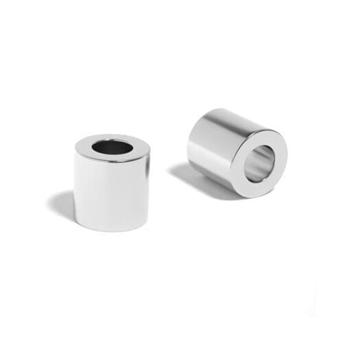 Round Circular Cylinder Tube Neodymium magnet with dimensions OD20mm x ID10mm x T25mm, grade N52, featuring a nickel-copper-nickel coating and an 21KG pull force. Along with their strong magnetic force these versatile tube-shaped magnets can be easily incorporated into various applications, such as DIY, scientific research, renewable energy, recycling, mining, manufacturing processes and much more.