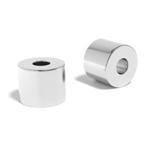 Round Circular Cylinder Tube Neodymium magnet with dimensions OD35mm x ID15mm x T35mm, grade N42, featuring a nickel-copper-nickel coating and an 45.90KG pull force. Along with their strong magnetic force these versatile tube-shaped magnets can be easily incorporated into various applications, such as DIY, scientific research, renewable energy, recycling, mining, manufacturing processes and much more.