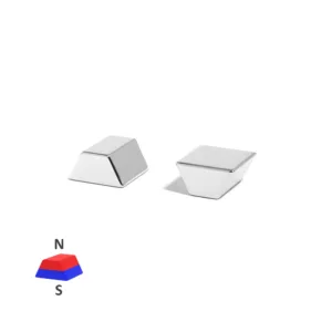 Triangular Pyramid Neodymium magnet with dimensions Base 10mm x Top 5.09mm x Thickness 5.09mm, grade N52 , featuring a nickel-copper-nickel coating and an 2.41KG pull force. These magnets deliver a sharply focused magnetic field at their tip, making them perfect for specialised applications across diverse sectors including education, healthcare, and industrial manufacturing. They are indispensable for academic experiments, high-precision biological testing, and the development of non-invasive medical therapies.