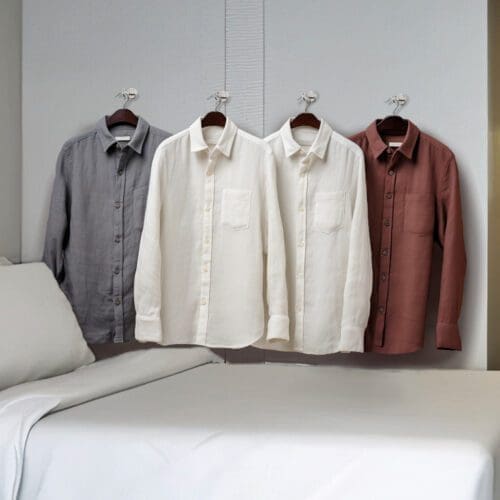 Hook magnets hanging Shirts on the wall.