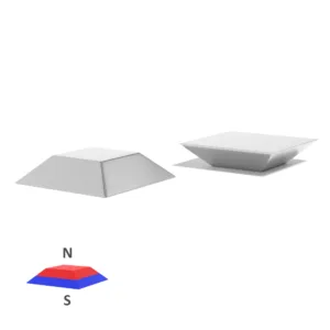 Triangular Pyramid Neodymium magnet with dimensions Pyramid Base 50.8mm x 25.4mm x 12.7mm North, grade N52 , featuring a nickel-copper-nickel coating and an 66.14KG pull force. These magnets deliver a sharply focused magnetic field at their tip, making them perfect for specialised applications across diverse sectors including education, healthcare, and industrial manufacturing. They are indispensable for academic experiments, high-precision biological testing, and the development of non-invasive medical therapies.