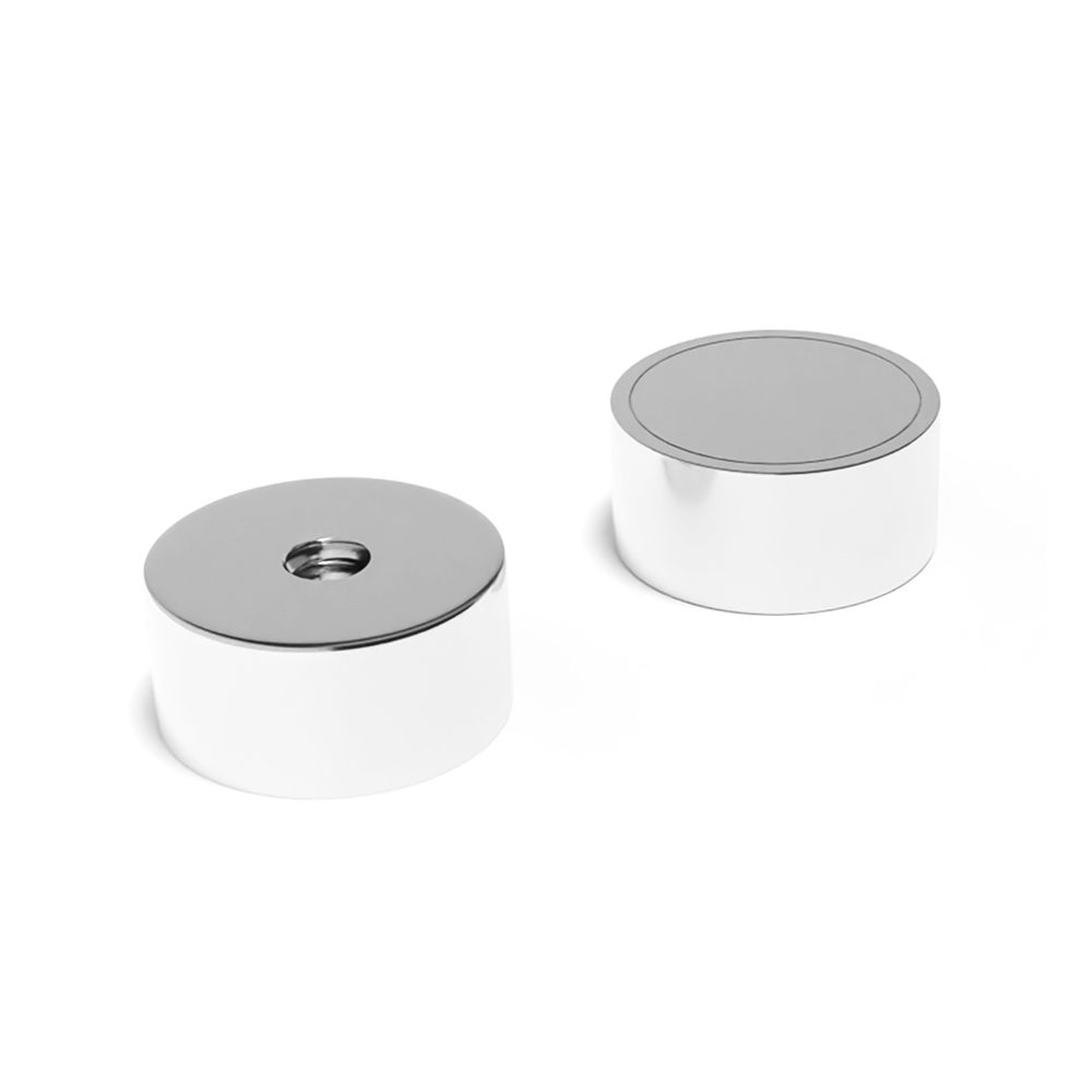 Powerful small versatile 19mm x 8mm (M5 Threaded Hole) pot magnet, featuring a nickel-copper-nickel coating and an 19.11KG pull force. These Neodymium pot magnets are often used for hanging and retrieval of small metal objects.
