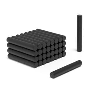 5mm x 35mm Neodymium Cylinder Magnet Black Epoxy N52 (1.43KG Pull)