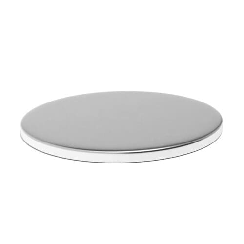 Round Circular Disc Neodymium magnet with dimensions 50mm x 3mm, grade N52, featuring a nickel-copper-nickel coating and an 13.91KG pull force, commonly used in DIY, crafts, furniture design, fixings, kitchen design, sale display units, scale models, lock mechanisms, science experiments, computing and many more.