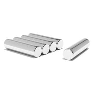 Round Circular Cylinder Rod Neodymium magnet with dimensions 10mm x 40mm, grade N52 , featuring a nickel-copper-nickel coating and an 5.82KG pull force, commonly used in DIY, crafts, furniture design, fixings, kitchen design, sale display units, scale models, lock mechanisms, science experiments, computing and many more.