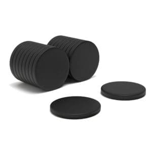 22mm x 3mm Neodymium Disc Black Epoxy Magnet N52 (4.93KG Pull)