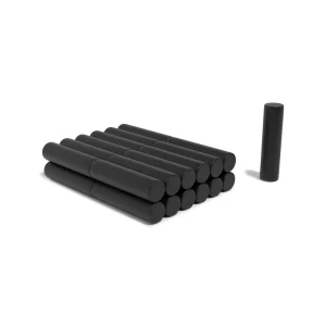 5mm x 20mm Neodymium Cylinder Magnet Black Epoxy N52 (1.40KG Pull)