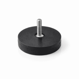 34mm x 6mm Rubber Coated Neodymium Disc Magnet with External Thread (6KG Pull)