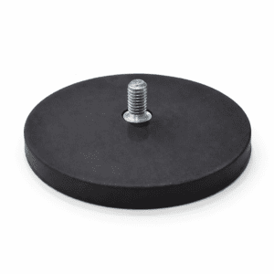 88mm x 8.5mm Rubber Coated Neodymium Disc Magnet with External Thread (42KG Pull)