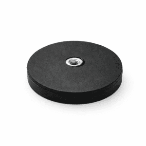 43mm x 6mm Rubber Coated Neodymium Disc Magnet with Internal Thread (8KG Pull)