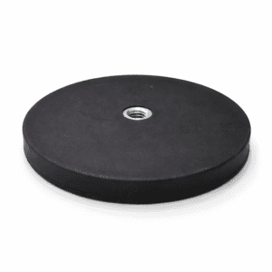 88mm x 8.5mm Rubber Coated Neodymium Disc Magnet with Internal Thread (42KG Pull)