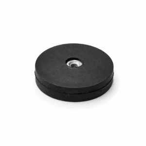 34mm x 6mm Rubber Coated Neodymium Disc Magnet with Internal Thread (6KG Pull)